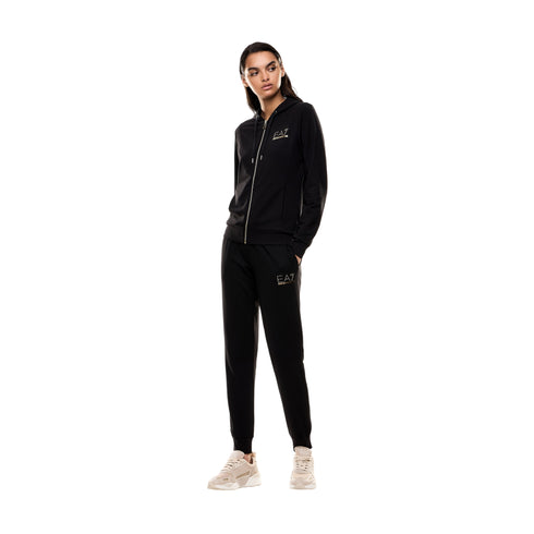Tuta Donna Evolution, con logo strass, felpa full zip e pantalone jogger